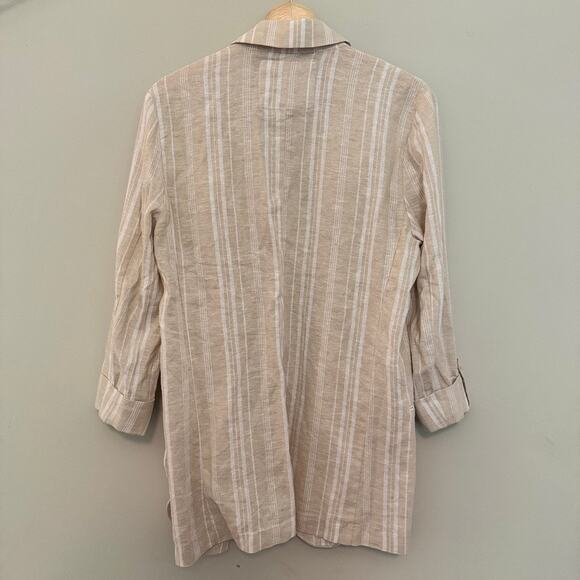 Stoosh Linen Blend Open Front Blazer | Lightweight Beachy Layer | Women’s Medium - Picture 5 of 5